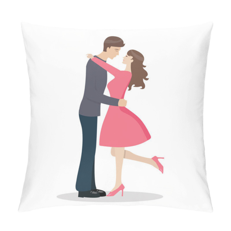 Personality  Loving Couple Are Kissing. Vector Illustration Pillow Covers