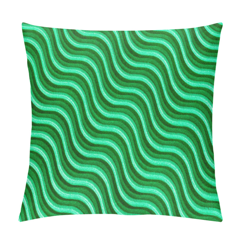 Personality  Wavy Lines With Light And Shadows In Green Corrugated Cardboard. Pillow Covers