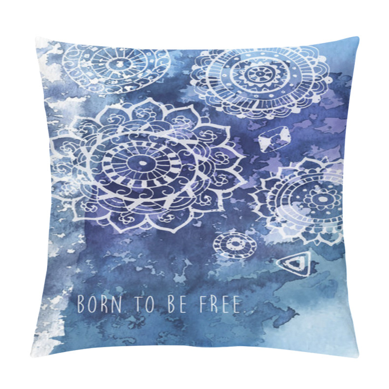 Personality  Bohemian Style Background With Hand Drawn Mandala Pattern Pillow Covers