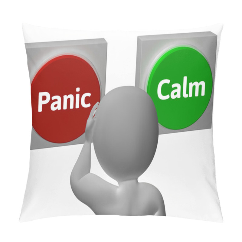 Personality  Panic Calm Buttons Show Worrying Or Tranquility Pillow Covers