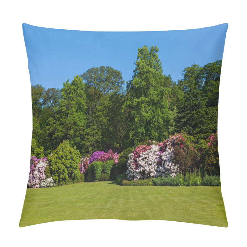 Personality  Rhododendron Azalea Bushes And Trees In Beautiful Summer Garden Pillow Covers