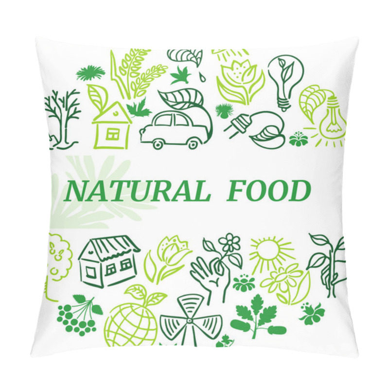 Personality  Natural Food Icons Pillow Covers