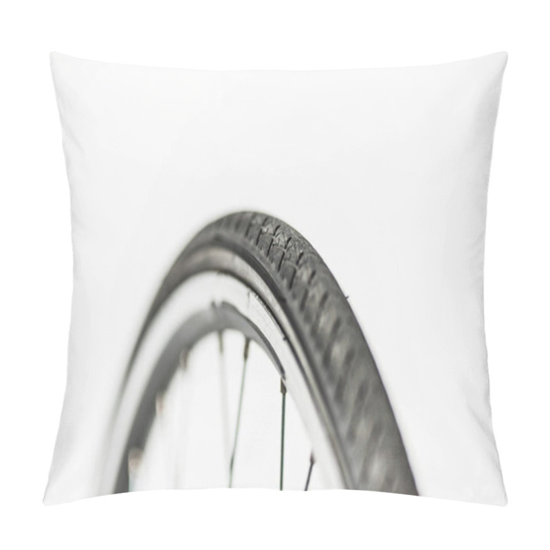 Personality  Bicycle Wheel With Rim, Tire And Spokes Isolated On White Pillow Covers