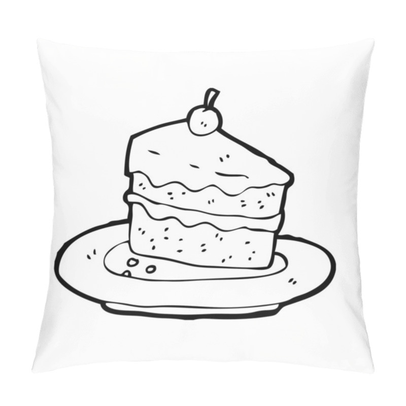 Personality  Slice Of Cake On Plate Pillow Covers