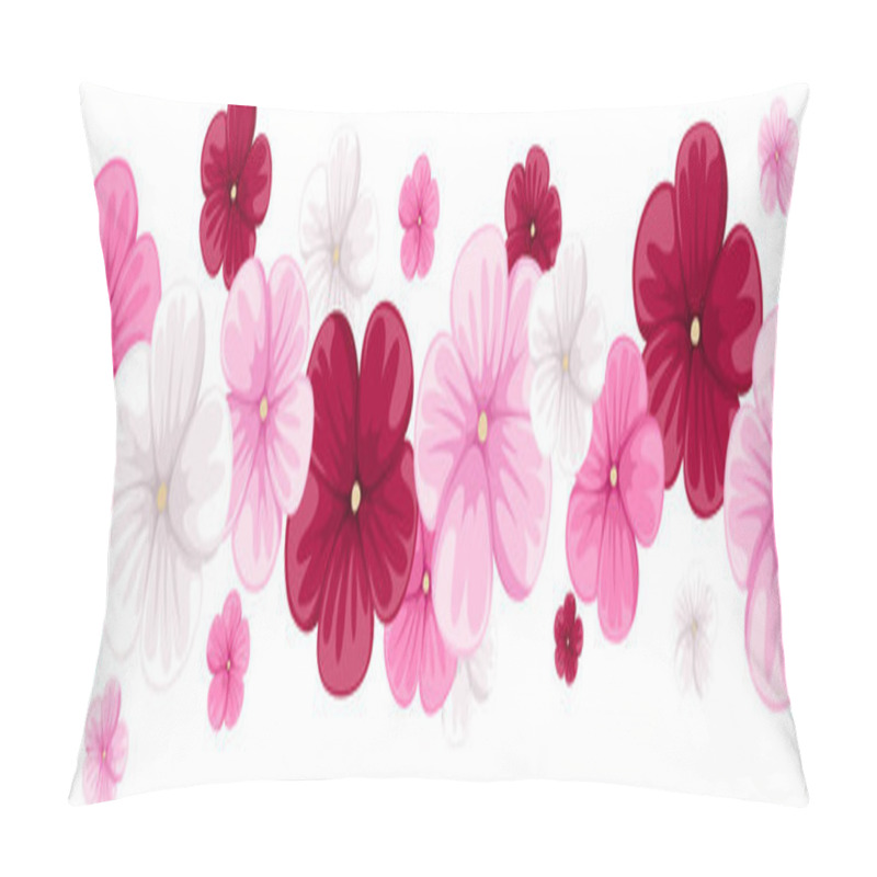 Personality  Horizontal Seamless Background With Mallow Flowers. Vector Illustration. Pillow Covers