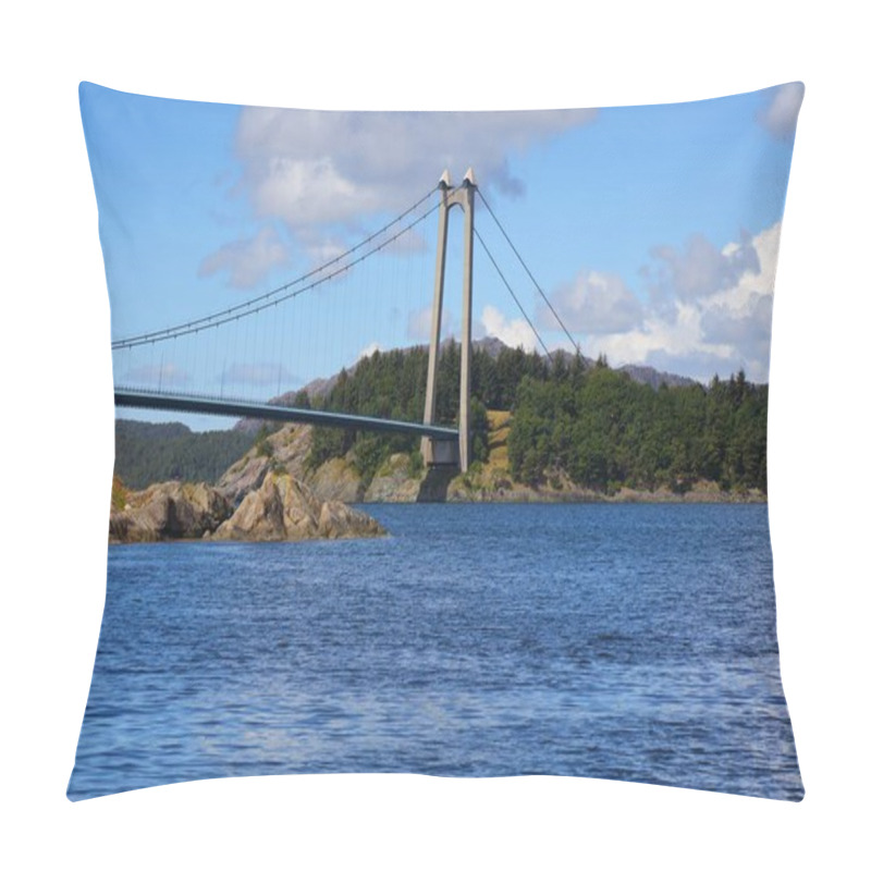 Personality  Stord Bridge (Stordabrua) In Norway. Large Suspension Bridge, Part Of Triangle Link (Trekantsambandet) Connecting The Islands Of Bomlo And Stord With Norwegian Mainland. Pillow Covers