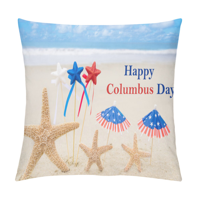 Personality  Columbus Day Background With Starfishes Pillow Covers