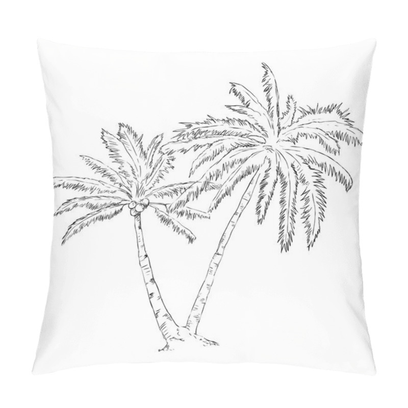 Personality  Sketch Palm Tree Pillow Covers