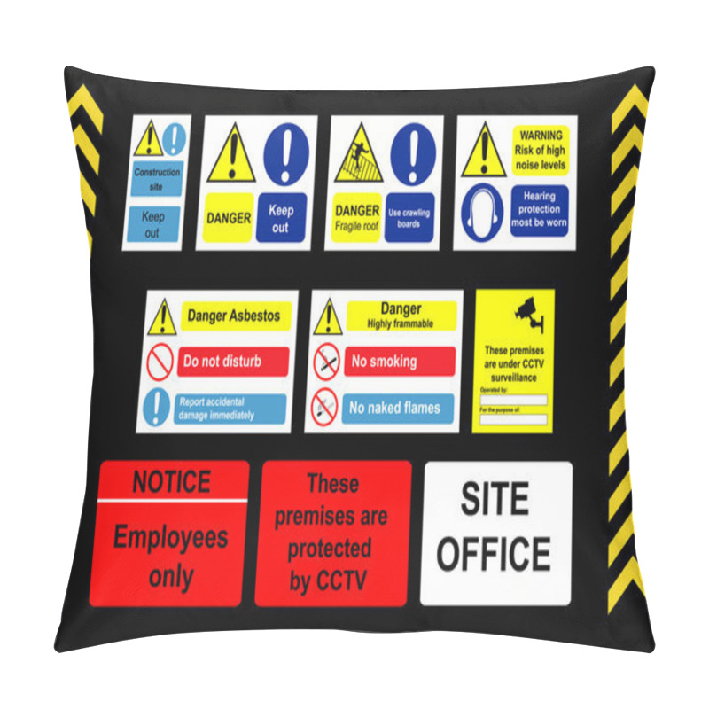 Personality  Construction Signs Building Site Pillow Covers