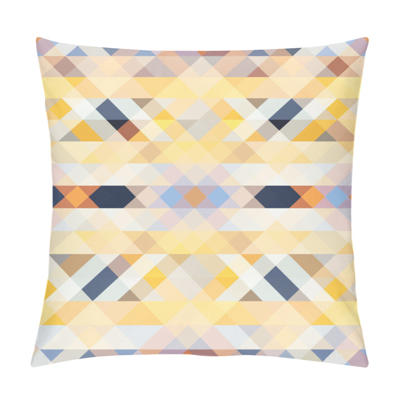 Personality  Bright Symmetric Background From Triangles. Vector. Pillow Covers