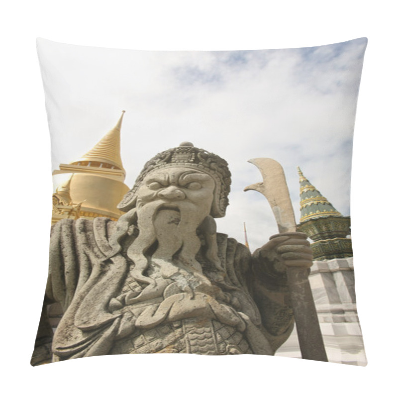 Personality  Statue Of Guard In Royal Palace, Bangkok Pillow Covers