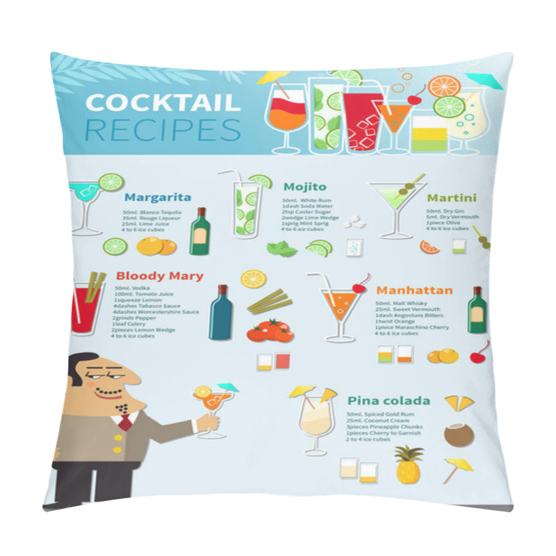 Personality  Cocktail Recipes Poster Pillow Covers