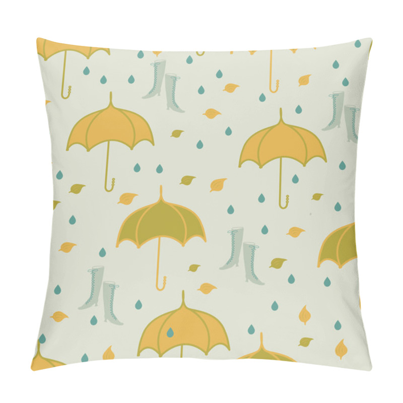 Personality  Seamless Autumn Pattern With Umbrella. Pillow Covers