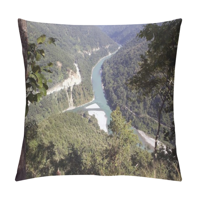 Personality  Viewpoint Over The Rangit River And Teesta River, India Pillow Covers