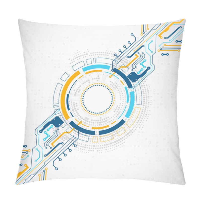 Personality  Vector Illustration, Hi-tech Digital Technology And Engineering Theme Pillow Covers