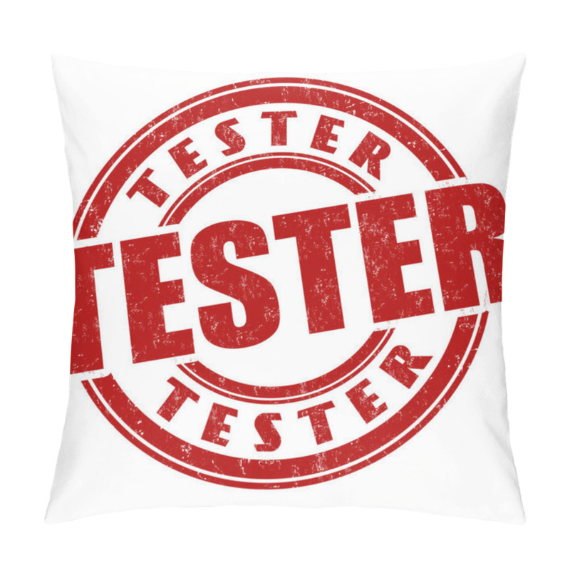 Personality  Tester Sign Or Stamp On White Background, Vector Illustration Pillow Covers