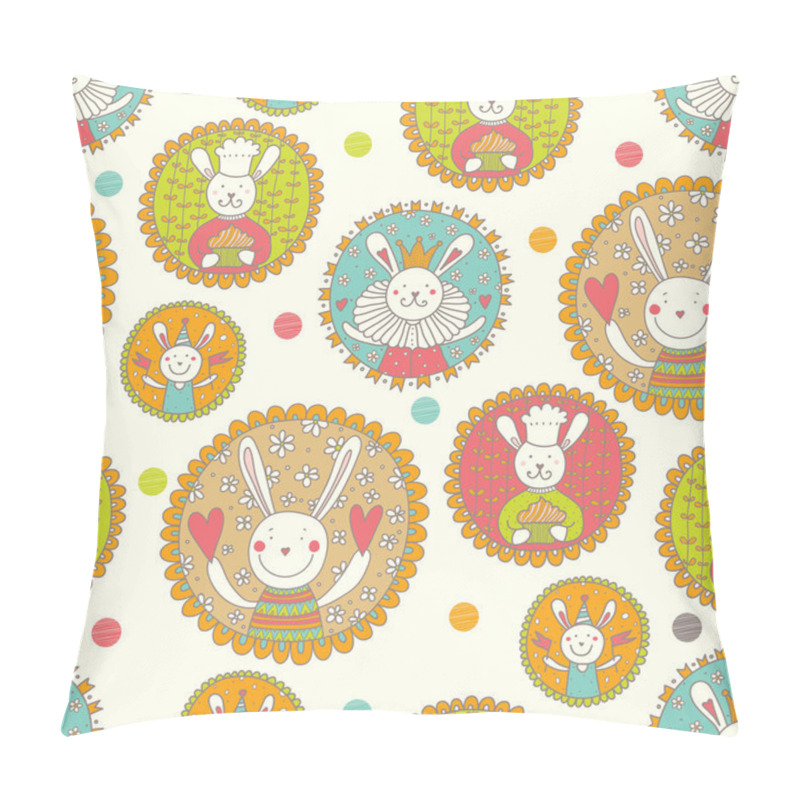 Personality  Seamless Pattern With Bunnies Pillow Covers