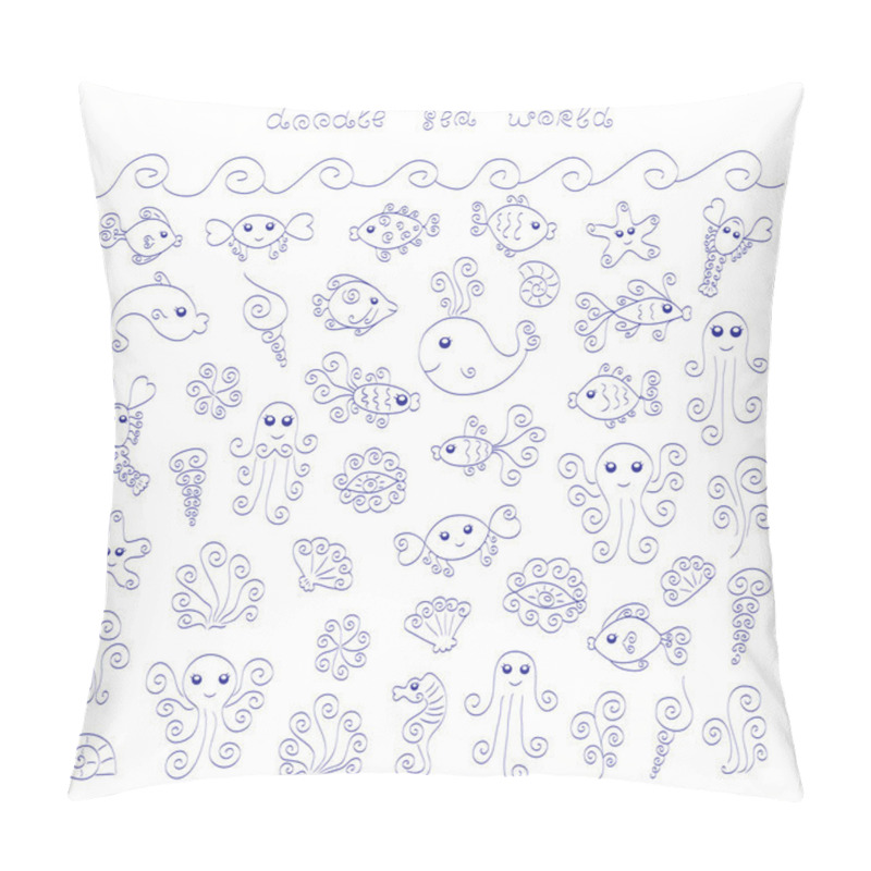 Personality  Doodle Sea World Pillow Covers