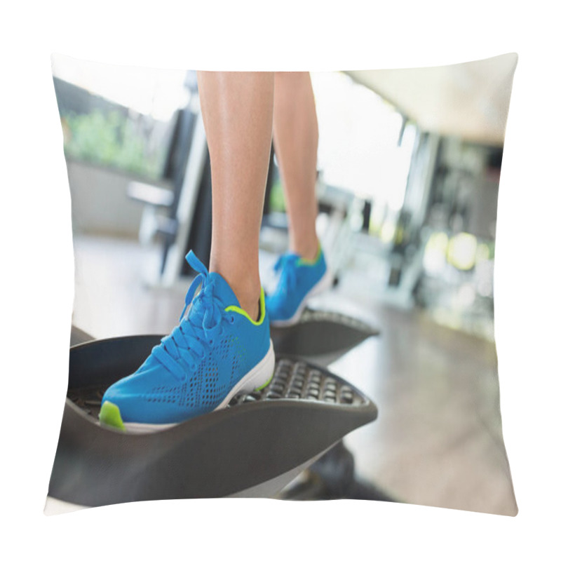 Personality  Woman Working Out On Elliptical Trainer  Pillow Covers