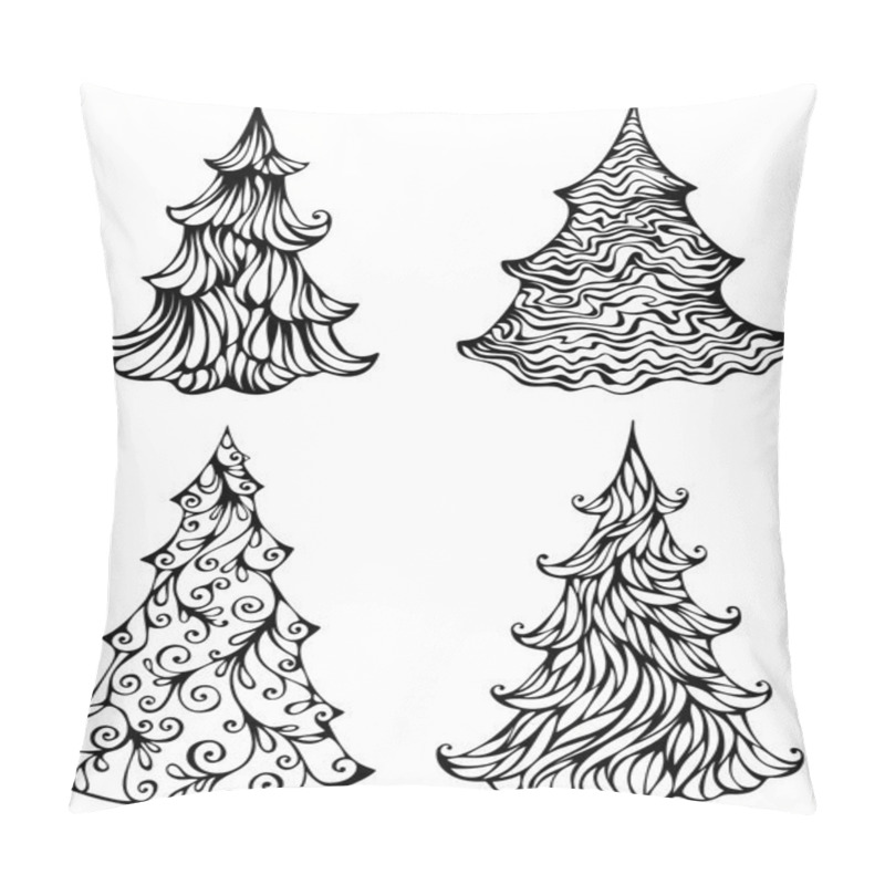 Personality  Spruces Isolated On White Background Pillow Covers