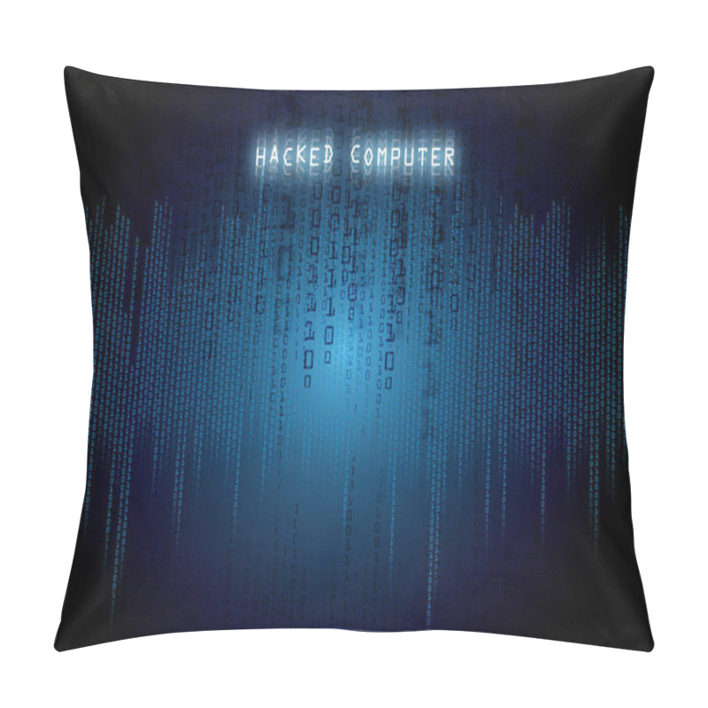 Personality  Virus, Computer Virus On A Display With Blue Background Pillow Covers