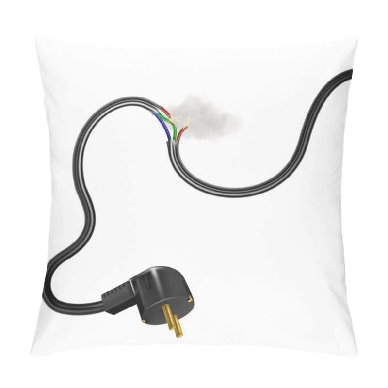 Personality  Broken Cable Electricity Current And Smoke Vector Pillow Covers