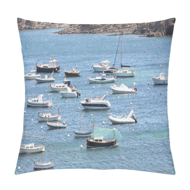 Personality  Cove With Small Boats In Cadacez, Spain Pillow Covers