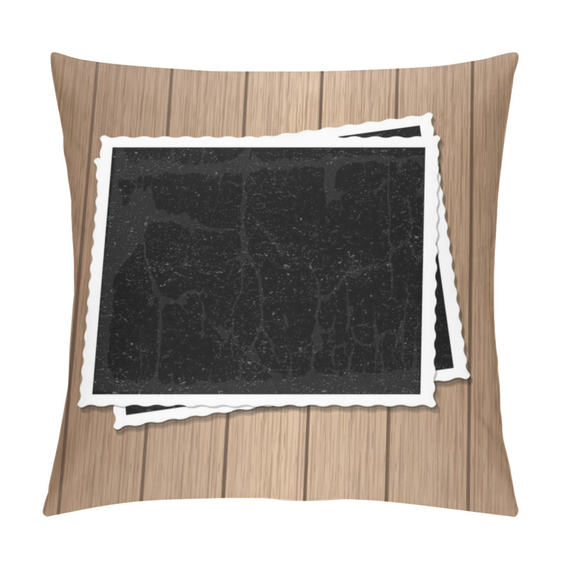 Personality  Vector Photos On Wood Texture Pillow Covers