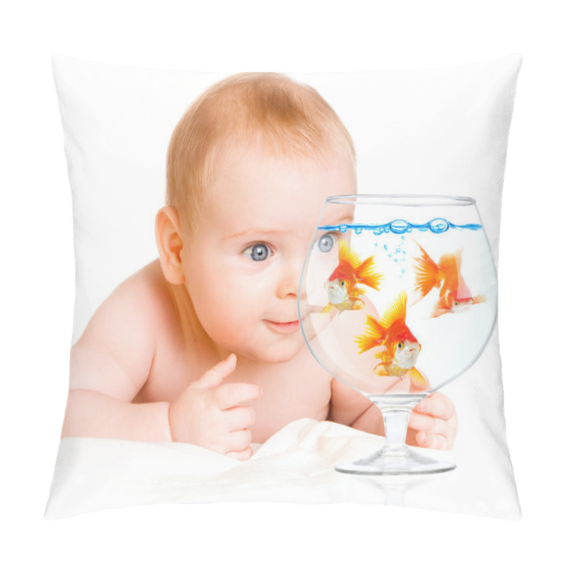 Personality  Baby And Goldfishs Pillow Covers