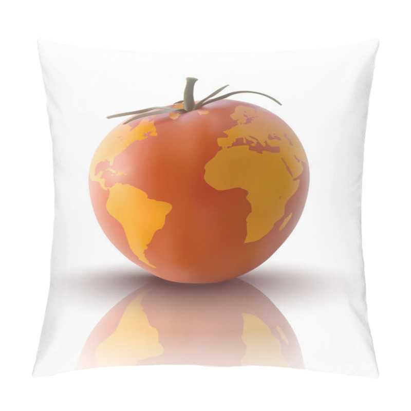 Personality  Vector Illustration Of Red Tomato With Planet Earth Pillow Covers