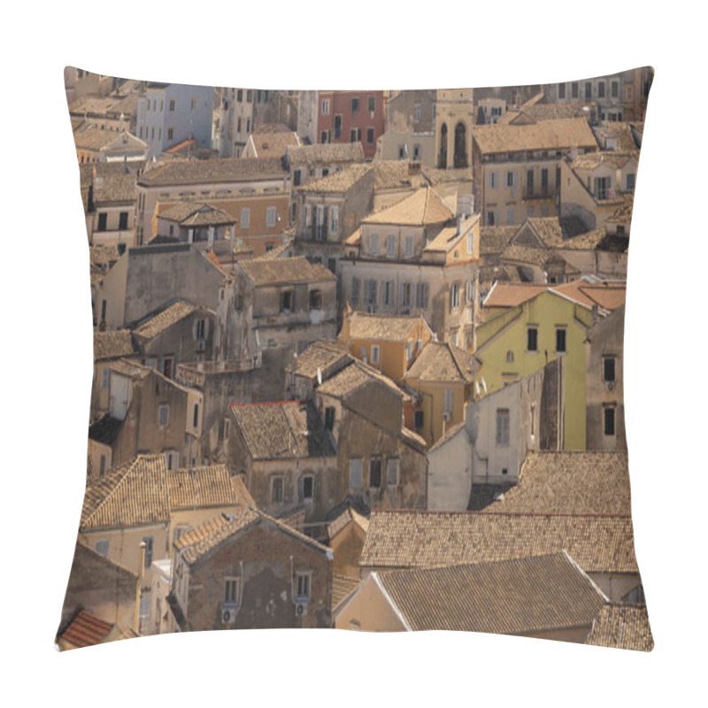 Personality  Historic Mediterranean Townhouses In Warm Light Pillow Covers