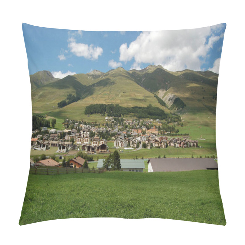 Personality  Small Village Of Zuoz And Swiss Alps, Tourist Resort In Engadin Valley, Graubunden Canton, Maloja Region, Switzerland, Europe Pillow Covers