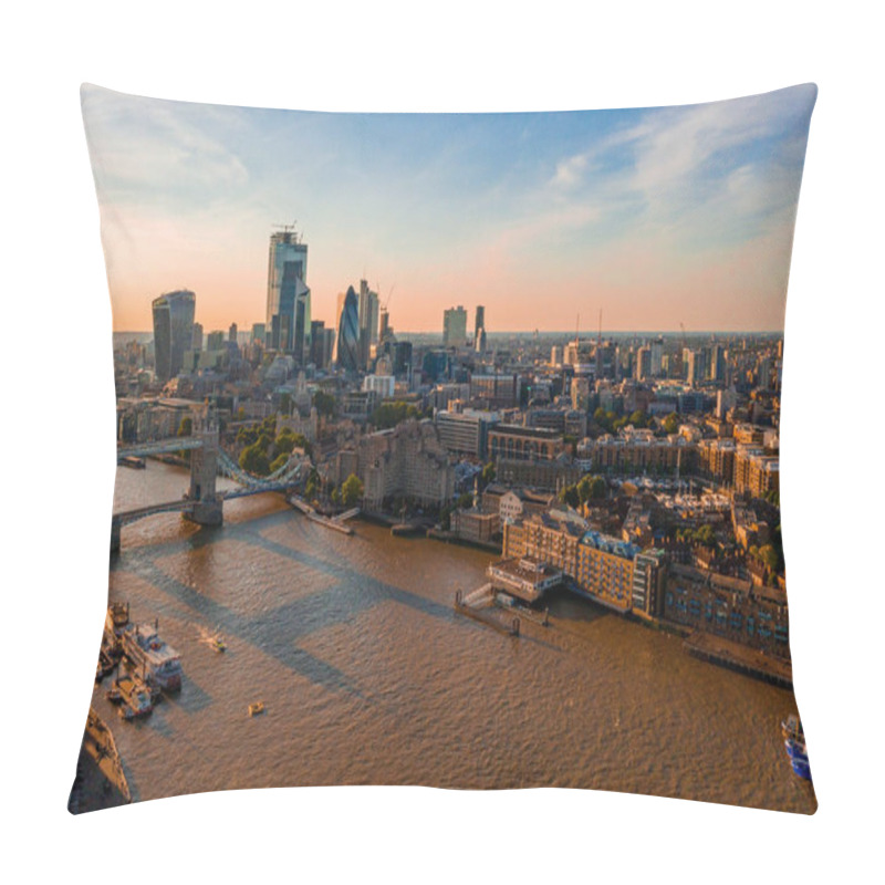 Personality  Aerial View Of London Shard Skyscrapers Near The Tower Bridge.  Pillow Covers