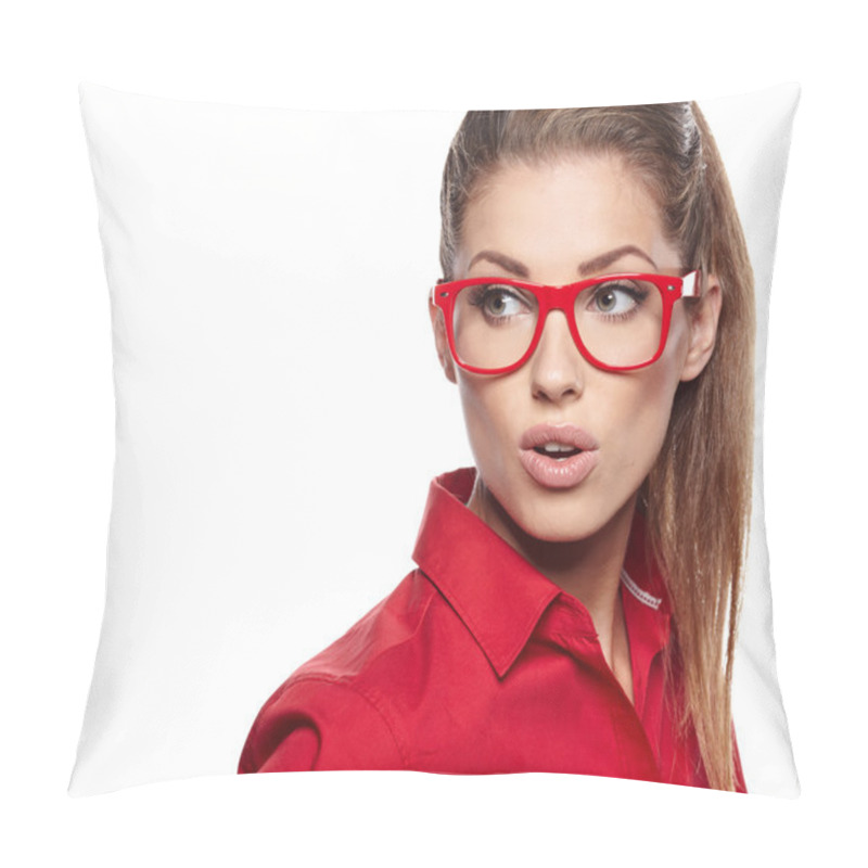 Personality  Business Woman In Glasses Pillow Covers