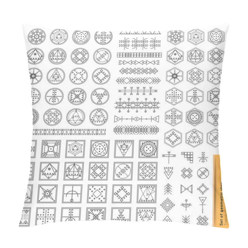 Personality  Set Of Minimal Geometric Monochrome Shapes. Pillow Covers