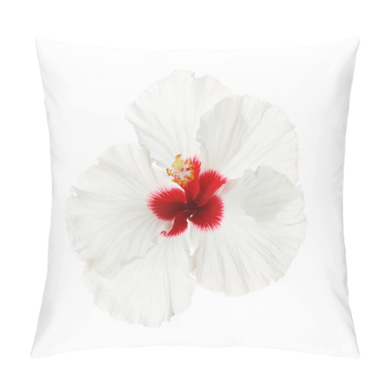 Personality  Beautiful Tropical Hibiscus Flower Isolated On White Pillow Covers