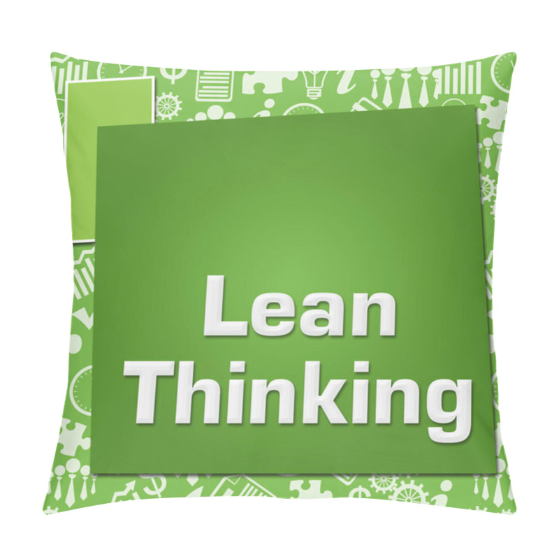 Personality  Lean Thinking Text Written Over Green Background. Pillow Covers