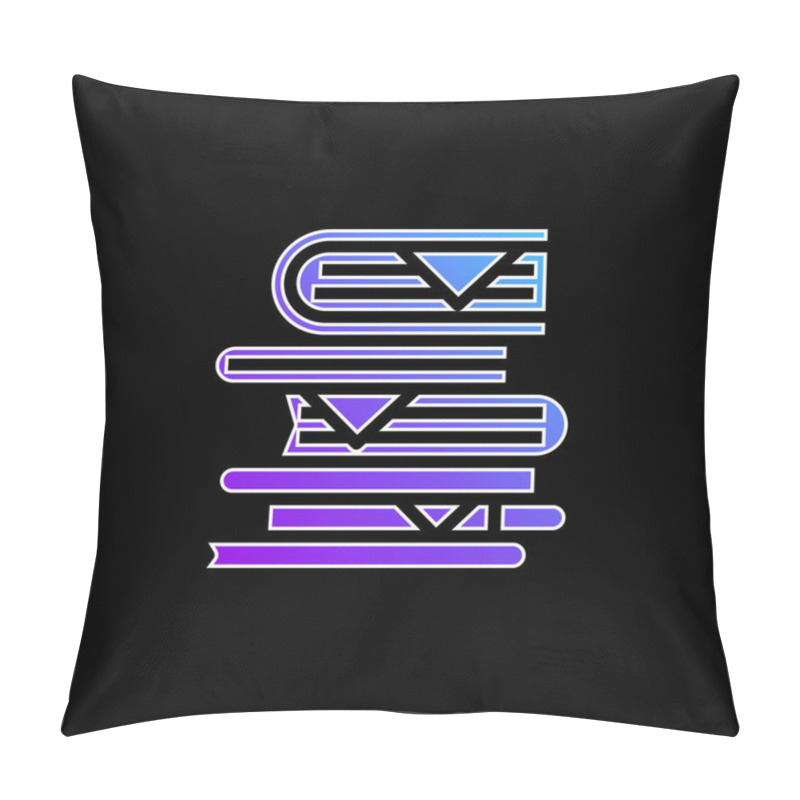 Personality  Book Pile Blue Gradient Vector Icon Pillow Covers