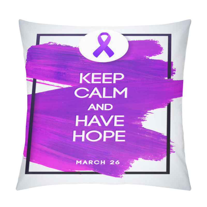 Personality  Purple Day Global Day Of Epilepsy Awareness. Stroke Violet Vector Illustration White Background. Perfect For Badges, Banners, Ads, Flyers, Social Campaign, Charity Events On Epilepsy Problem Pillow Covers