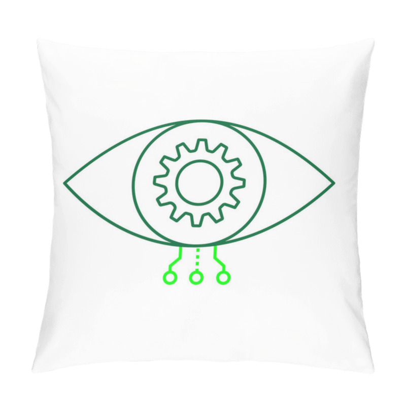 Personality  AI Computer Vision Eye For Smart Systems Vector Icon Design, Vision, Object Detection, Visual Intelligence Pillow Covers