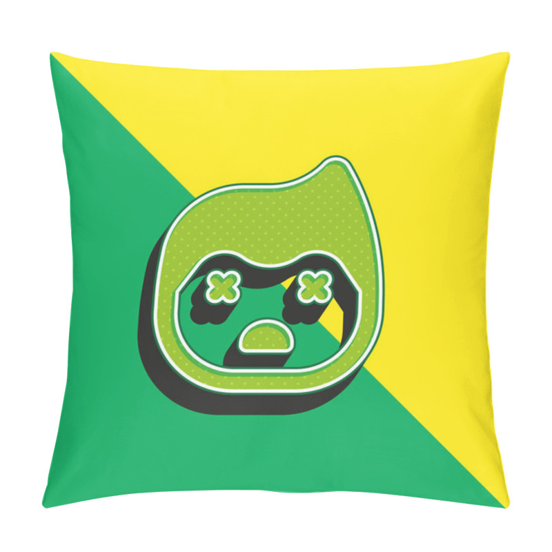 Personality  Boy Green And Yellow Modern 3d Vector Icon Logo Pillow Covers