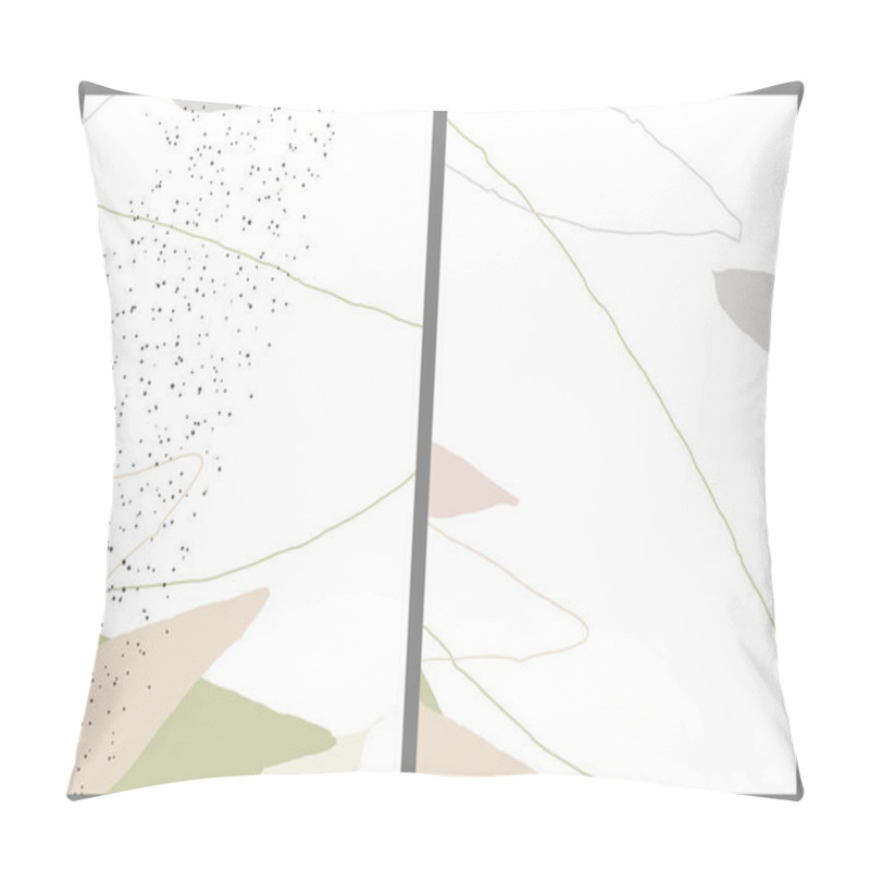 Personality  Linear Abstract Drawing On Flat Background. Contemporary Composition. Modern Art, Print Or Poster. Natural Color Textured With Spots And Lines. Matte Colors. Pillow Covers