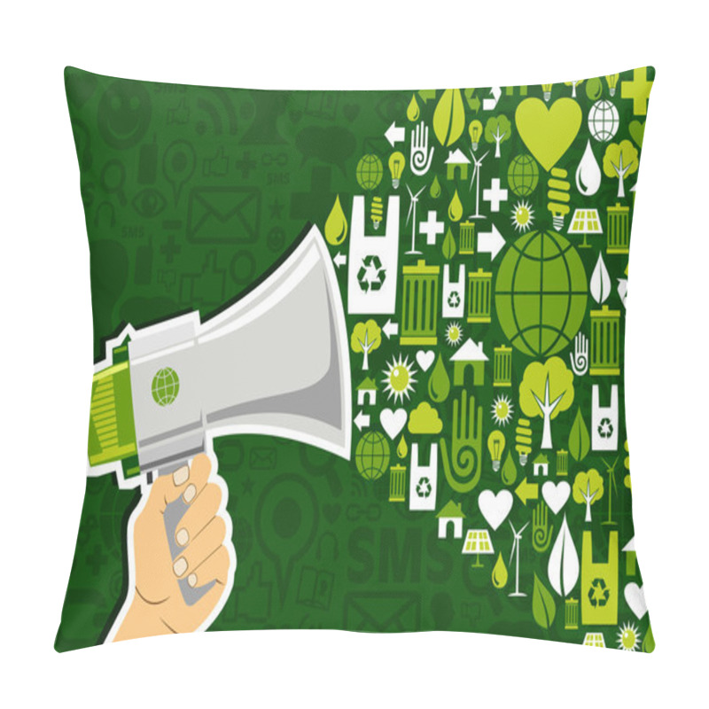 Personality  Go Green Social Media Marketing Pillow Covers