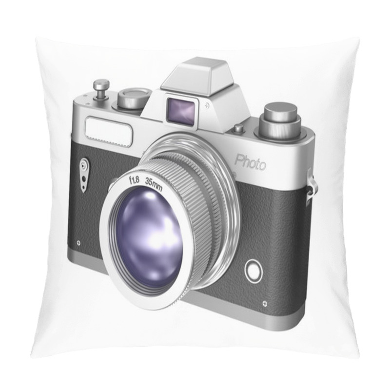 Personality  Retro Camera Isolated On White Background Pillow Covers