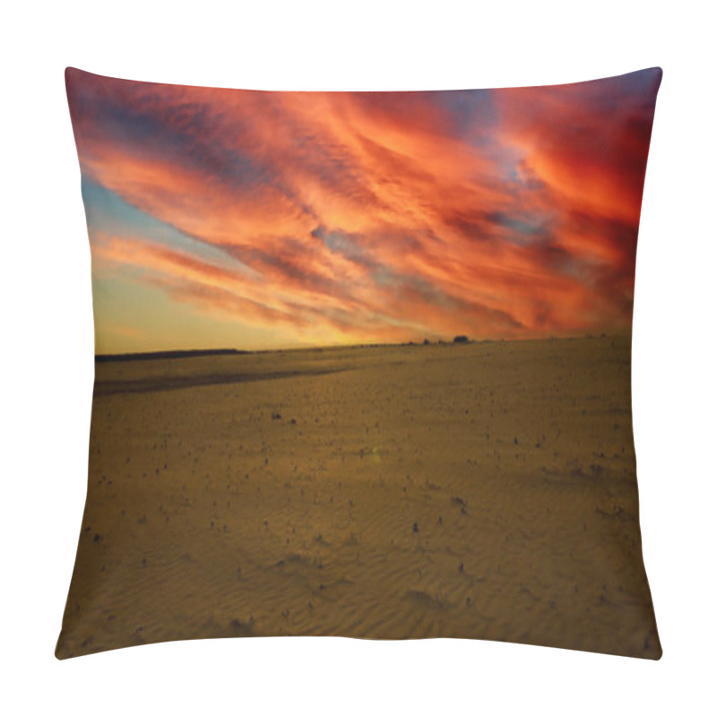 Personality  Sunset Over The River. Sunset With Red Cloudy Scene. Pillow Covers