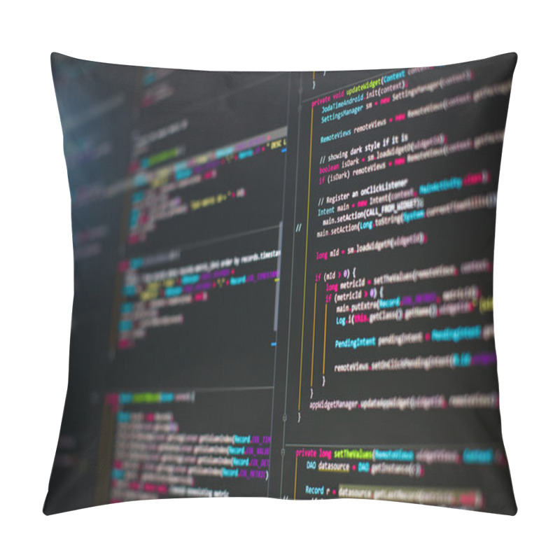 Personality  Lines Of Code On Computer Screen Pillow Covers