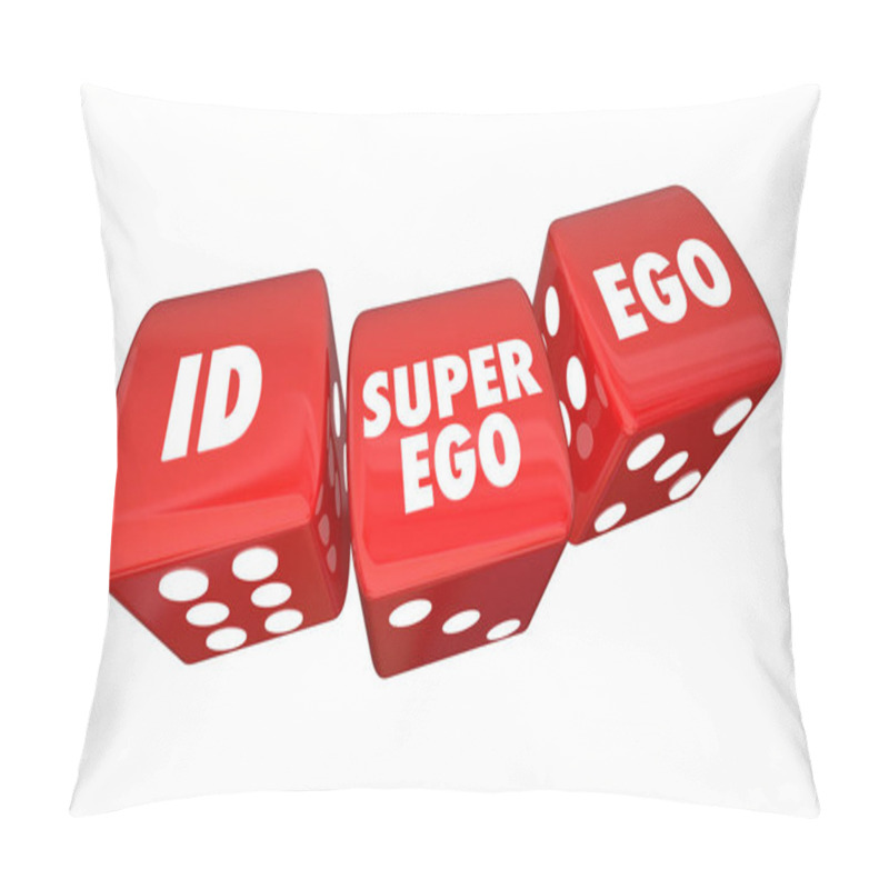 Personality  Id Ego Super-Ego Rolling Dice Psyche State Psychology 3d Illustration Pillow Covers