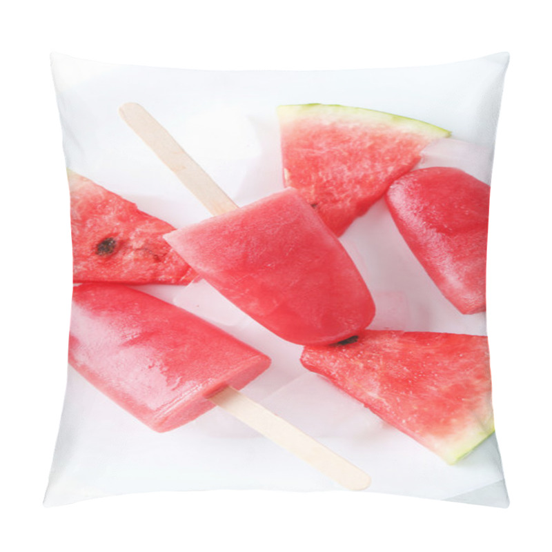 Personality  Watermelon Popsicles  With Ice And Mint Pillow Covers