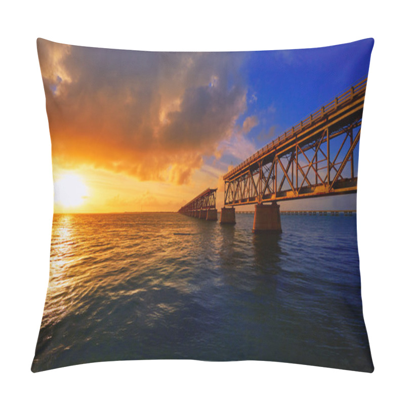 Personality  Florida Keys Old Bridge Sunset At Bahia Honda Pillow Covers