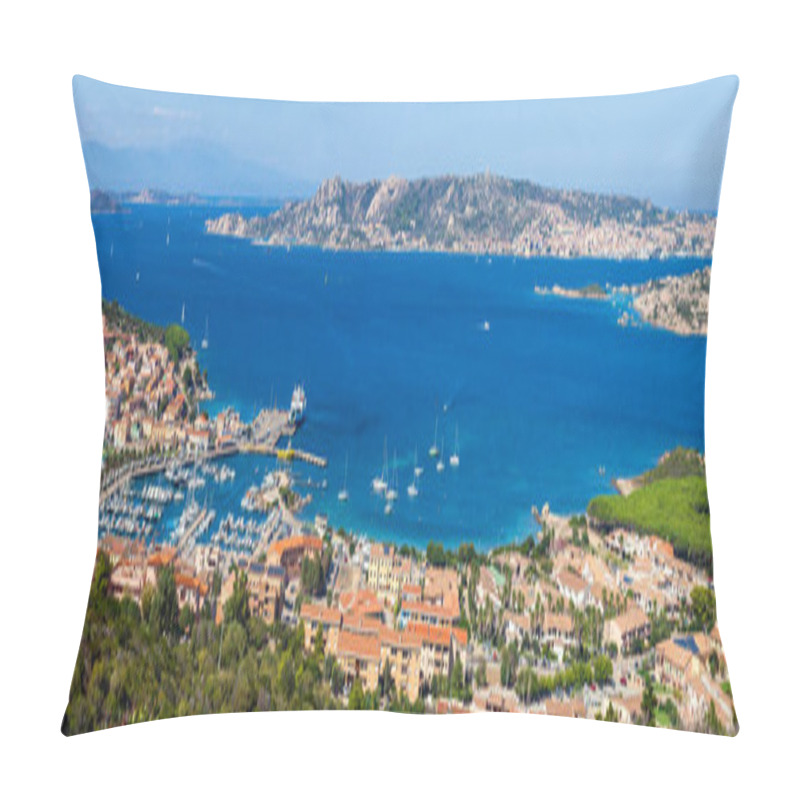 Personality  Panorama View Of Palau Cityscape On Coast Line Of Mediterranean Sea In Sardinia Island, Italy  Pillow Covers